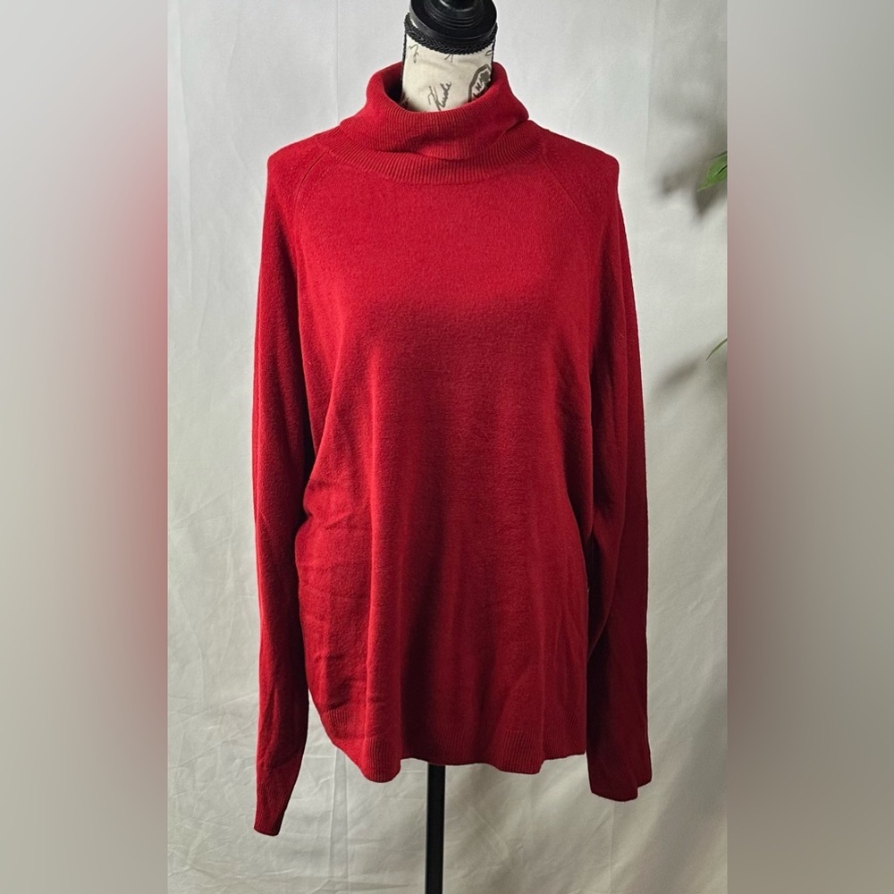 Karen Scott Vibrant Red Cowl Neck Sweater - Picture 8 of 10